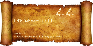 Löwbeer Lili névjegykártya